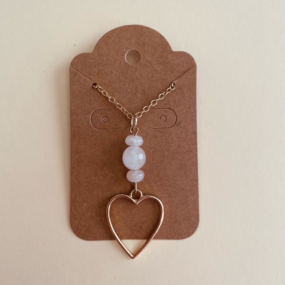💖 Heart Open to Love Necklace 💖 Rose Quartz Open Heart Pendant Necklace